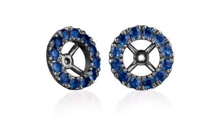 Platinum & Black Rhodium Sapphire Stud Earring Enhancers