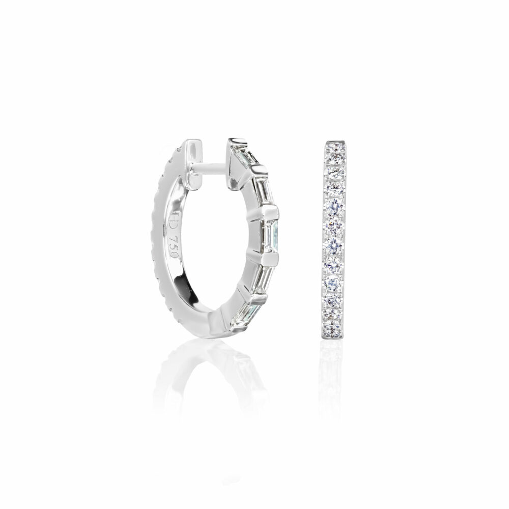 Baguette diamond hoop earrings 2025