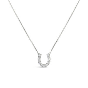 Horseshoe Diamond Pendant Necklace