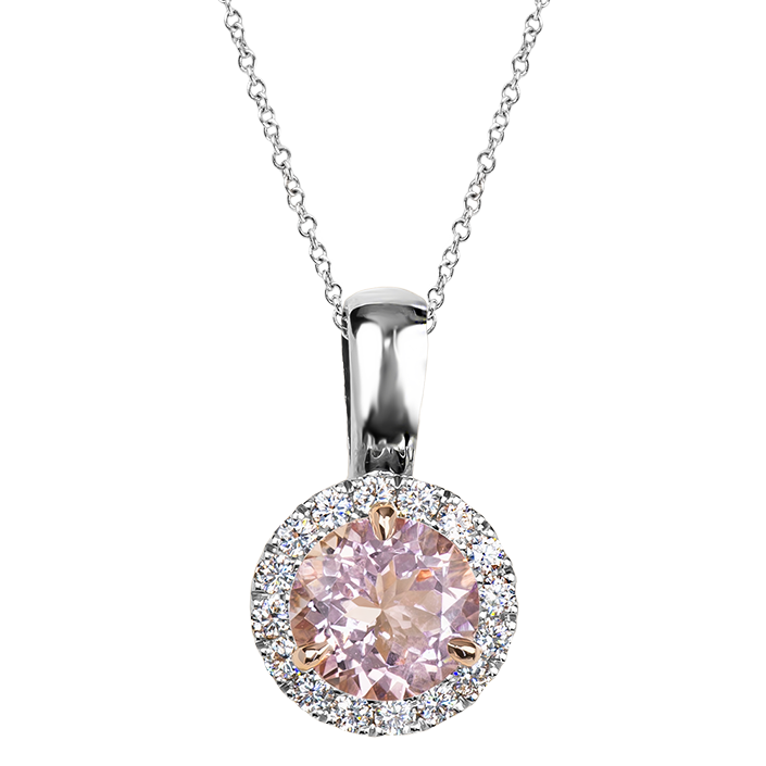 MorganiteCollection Morganite diamond pendant