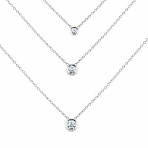 Bezel Set Solitaire Diamond Necklace - Small