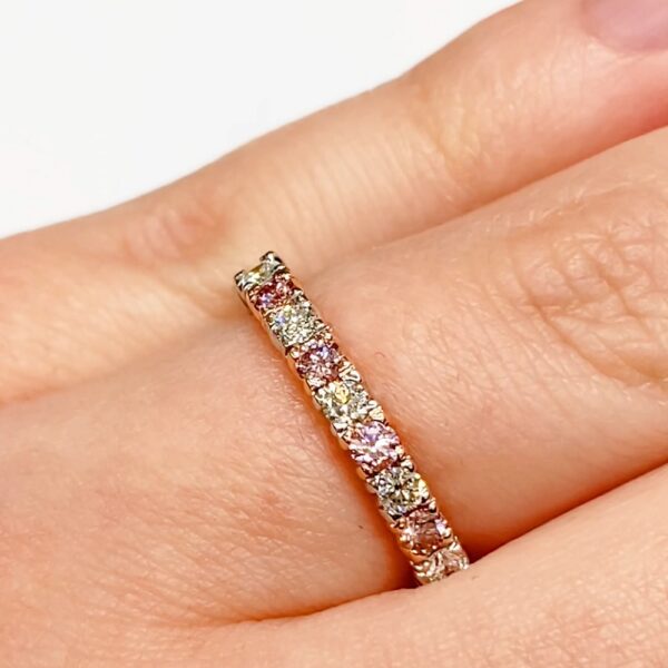 Argyle pink diamond wedding or eternity band