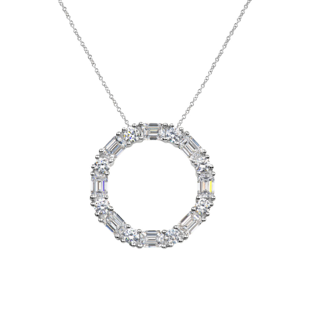 Baguette diamond pendant hotsell