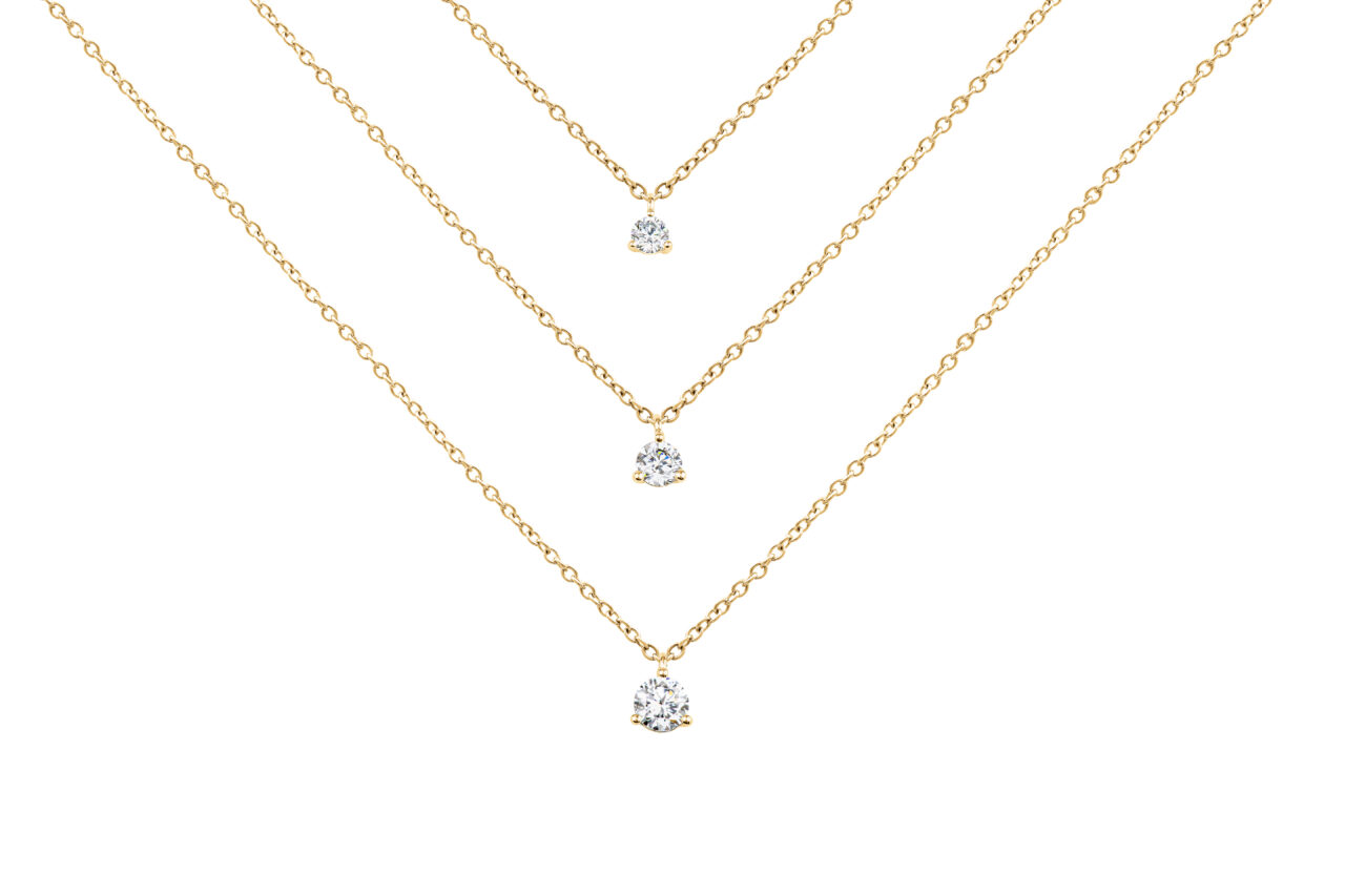 Yellow Gold Classic 3 Claw Diamond Pendant