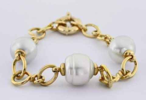 Yellow Gold Pearl Bracelet - Holloway Diamonds