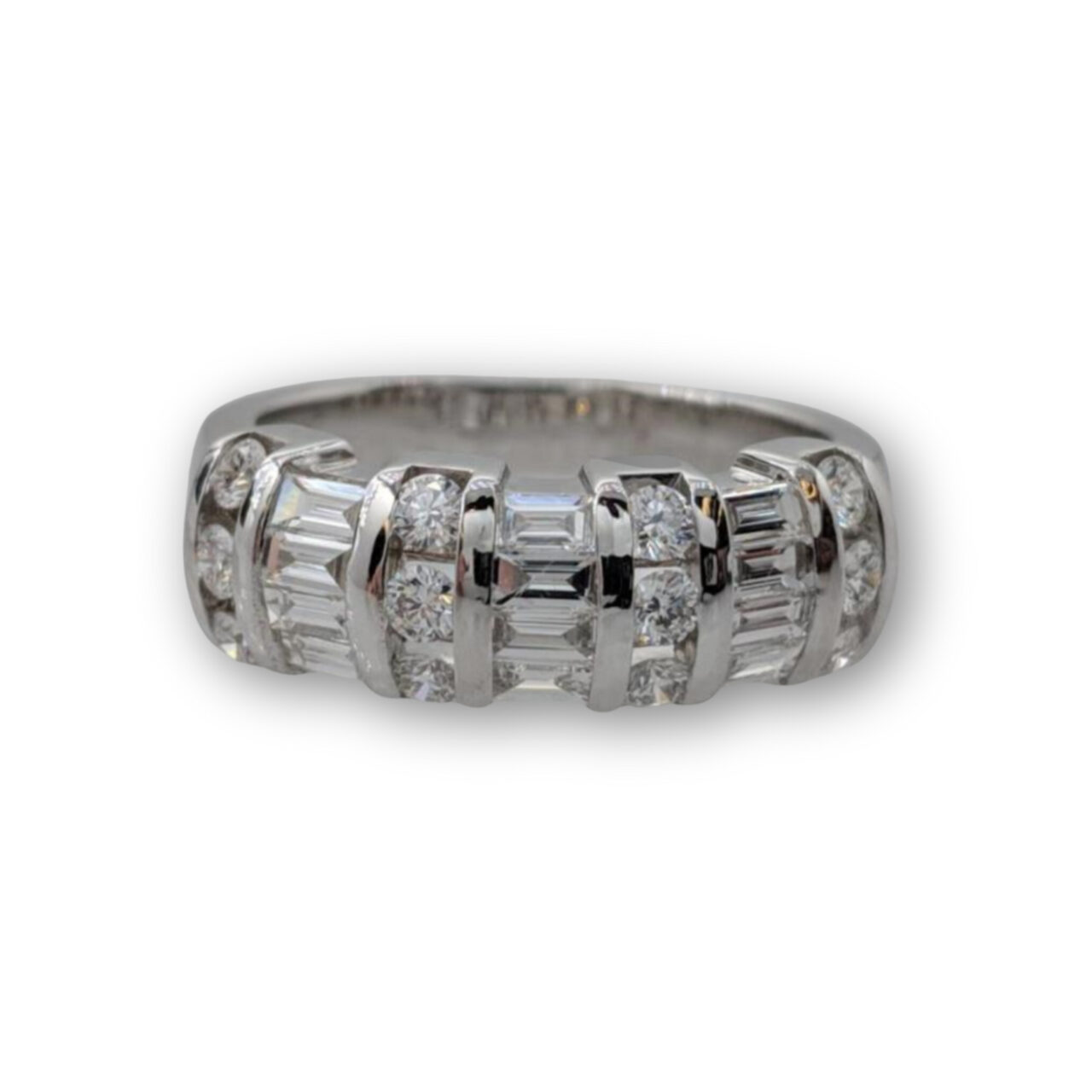 Baguette & Round Diamond Dress Ring