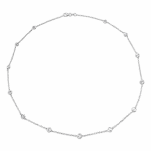Scattered Diamond Necklace - White Gold
