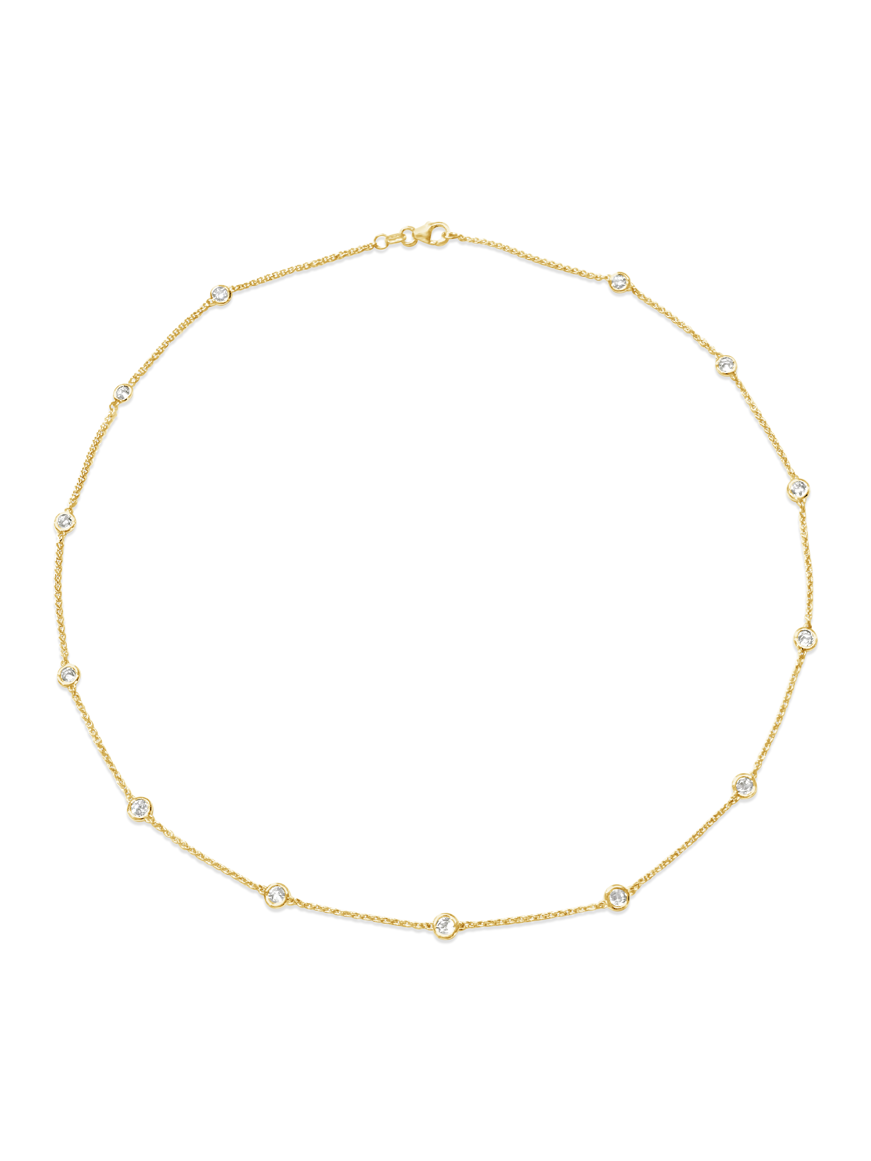 Scattered Diamond Necklace - Yellow Gold