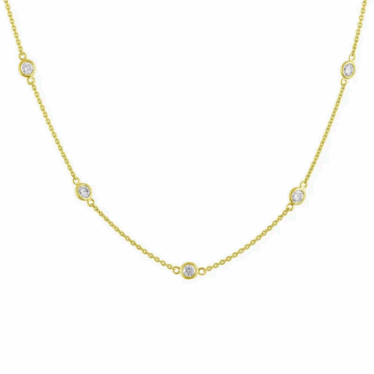 Scattered Diamond Necklace - Yellow Gold