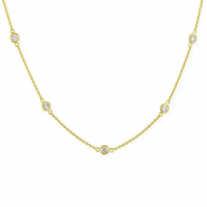 Scattered Diamond Necklace - Yellow Gold