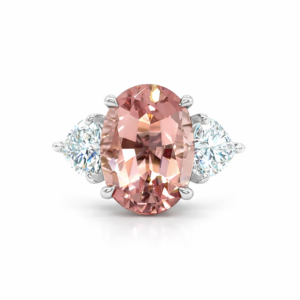 Morganite & Heart Shaped Diamond Ring
