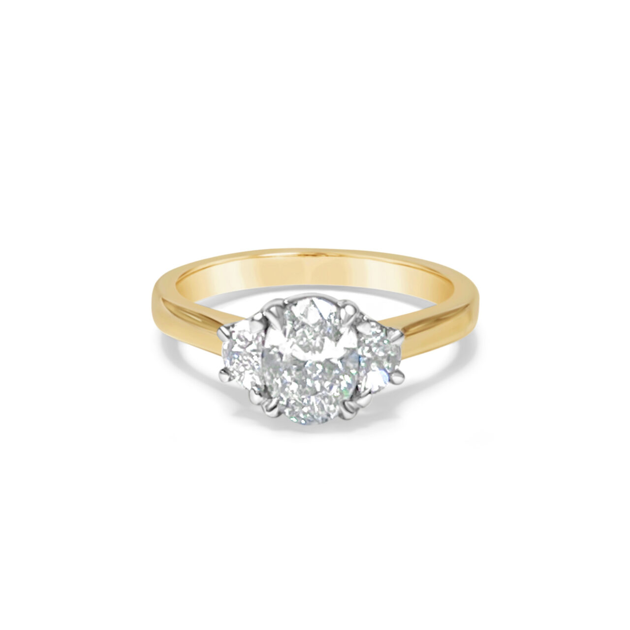 Oval & Half-Moon Cut Diamond Ring