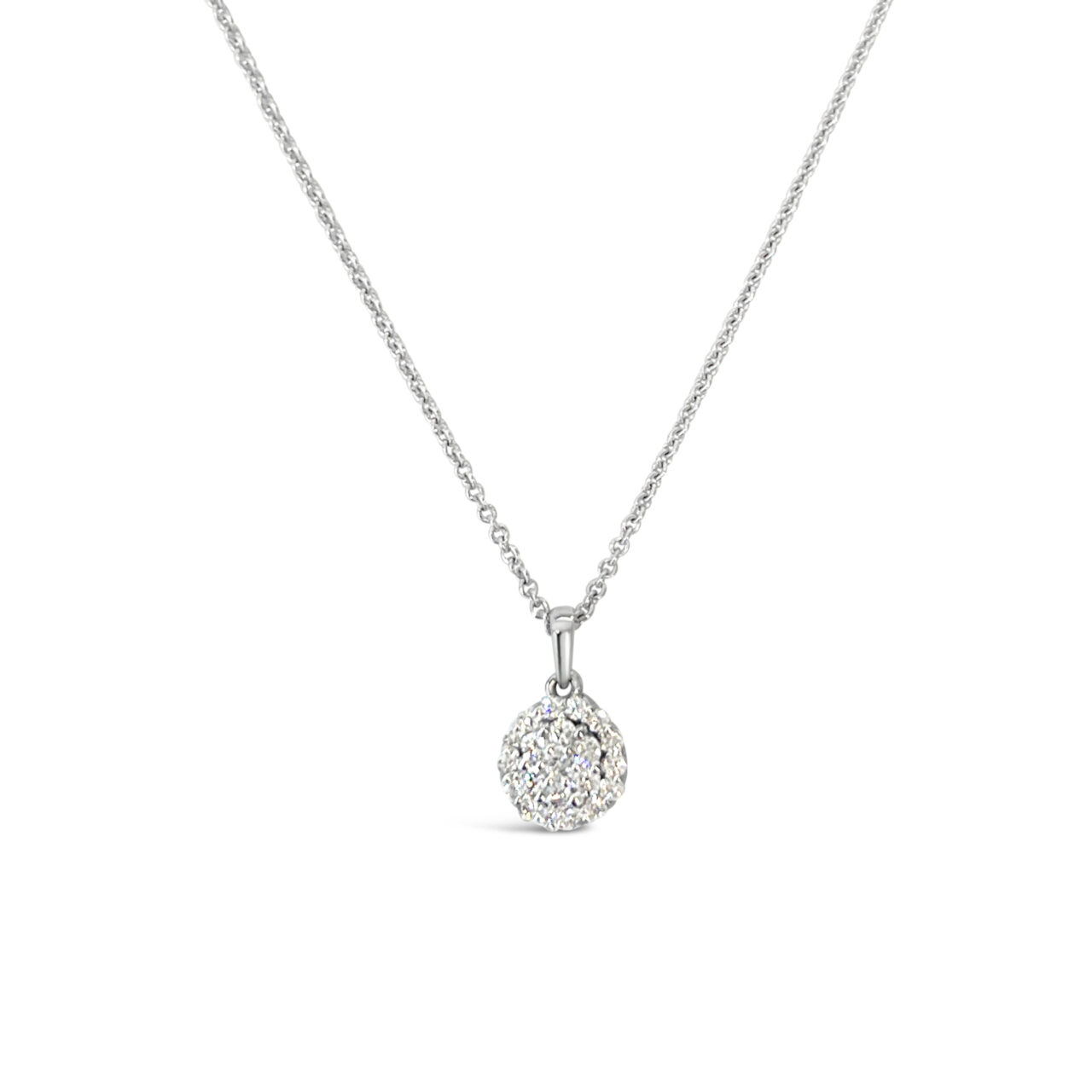 Round Brilliant Diamond Cluster Pendant