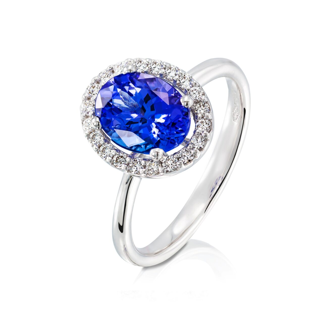 Oval Sapphire Diamond Halo Ring
