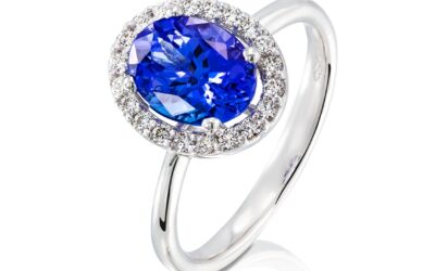 Oval Sapphire Diamond Halo Ring