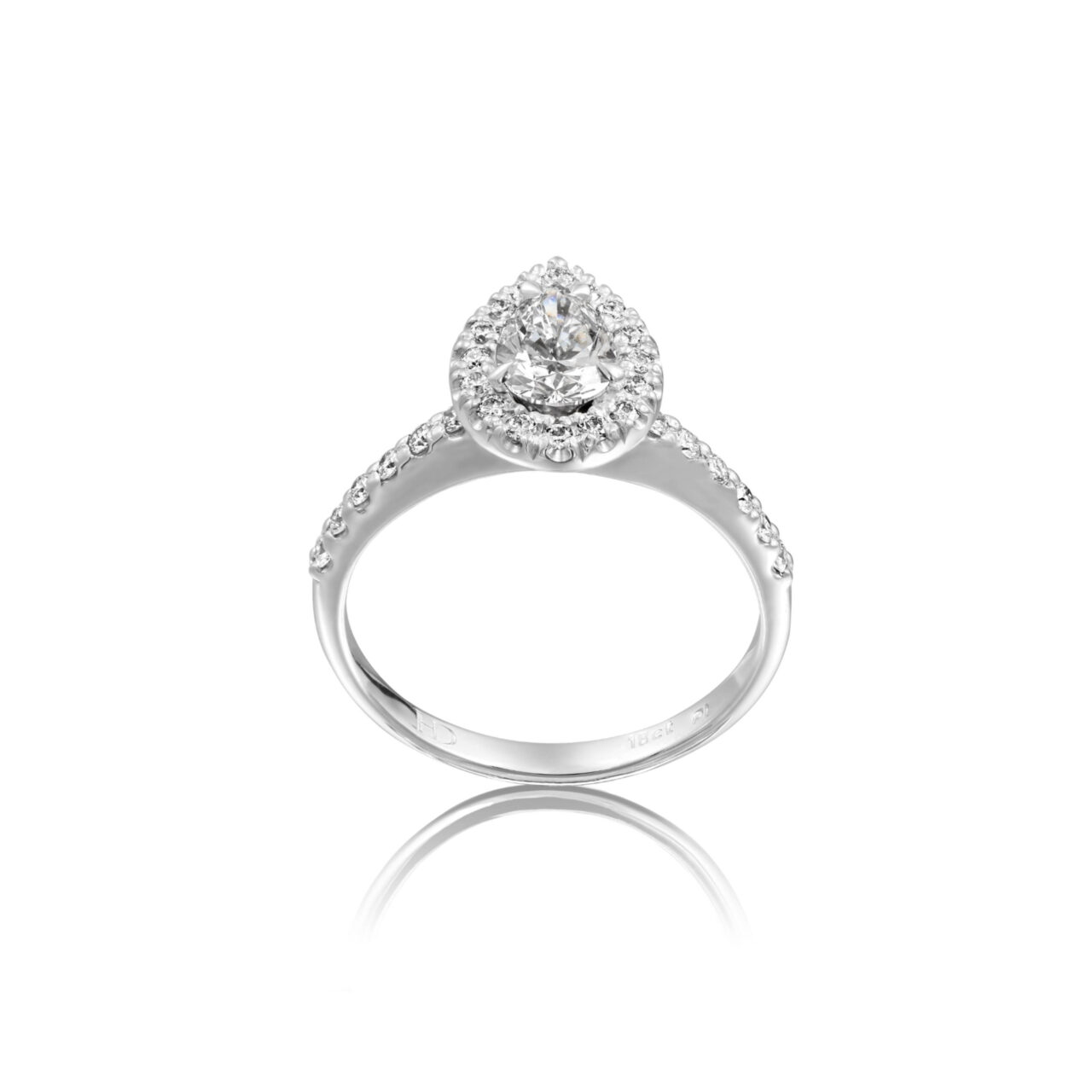 Pear Cut Diamond Halo Ring - Image 2