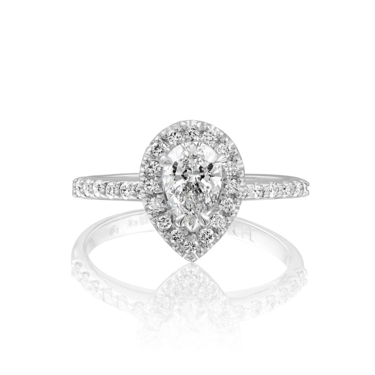 Pear Cut Diamond Halo Ring