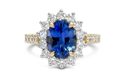 3.20ct Sapphire & Diamond Halo Ring
