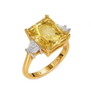 Heliodor & Diamond Cocktail Ring