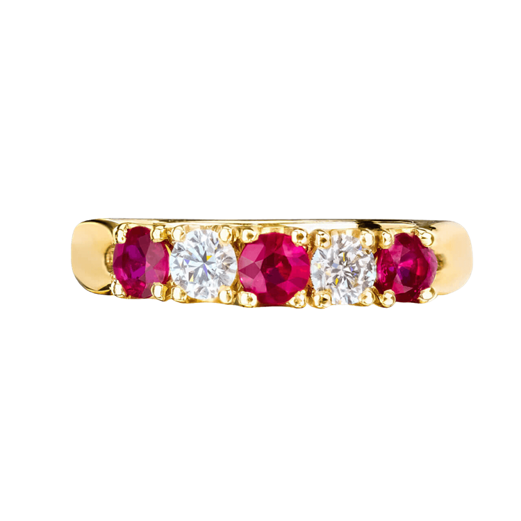 garnet ring with yellow gold metal