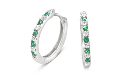 Emerald & Diamond Huggies