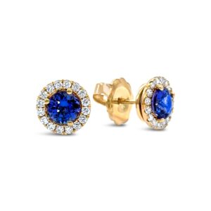 Tanzanite & Diamond Halo Earrings