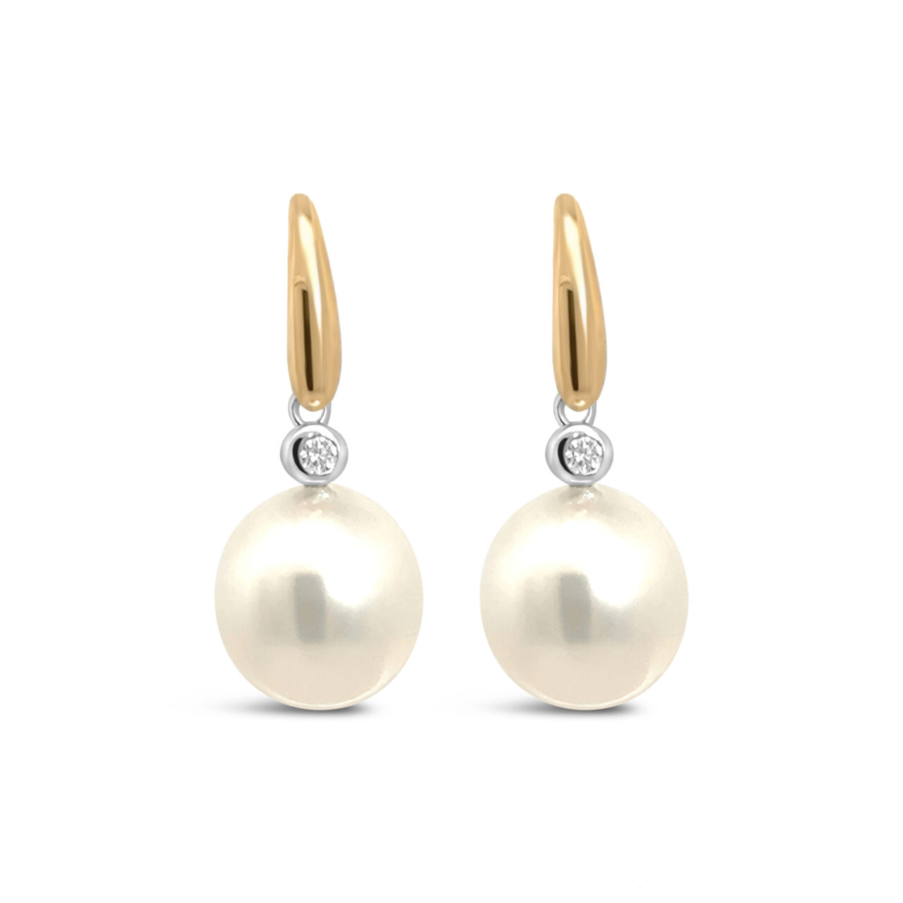 Diamond South Sea Pearl Earrings