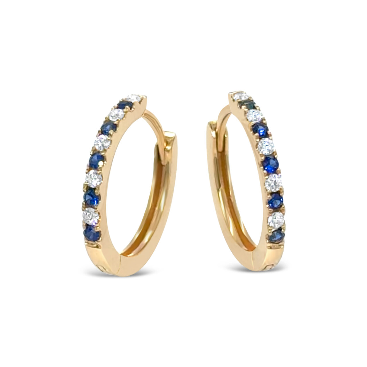 Sapphire Diamond Huggies Earrings