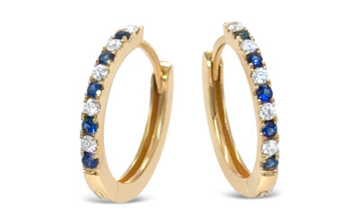 Sapphire & Diamond Huggies