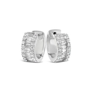 Baguette & Round Diamond Earrings
