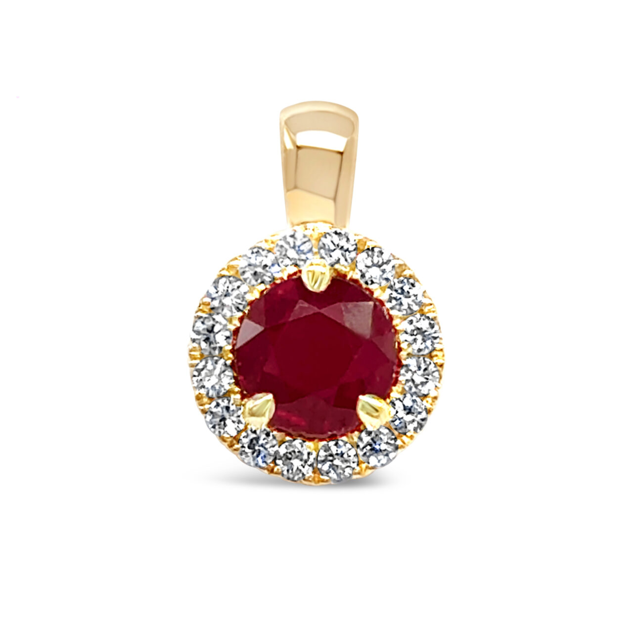 Ruby & Diamond Halo Pendant