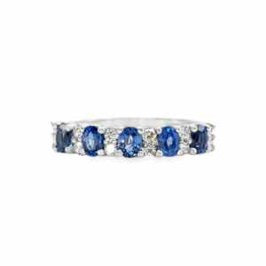 Oval Sapphire & Round Diamond Eternity Ring