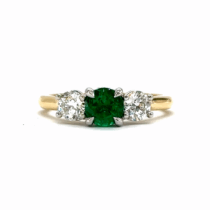 Emerald and diamond ring