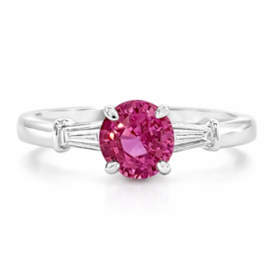 Pink Sapphire & Diamond Ring