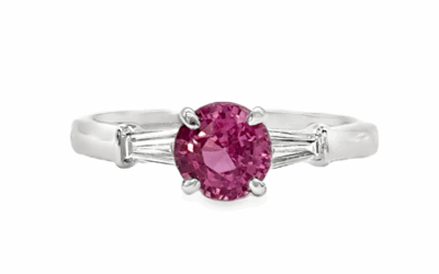 Pink Sapphire & Diamond Ring