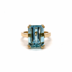 Emerald Cut Aquamarine Cocktail Ring