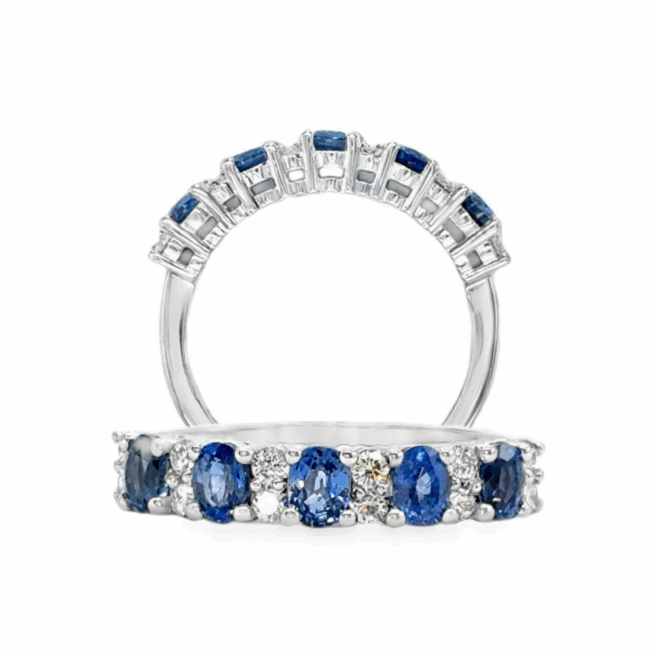 Diamond & Sapphire Dress Ring - Image 2