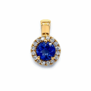 Tanzanite & Diamond Halo Pendant