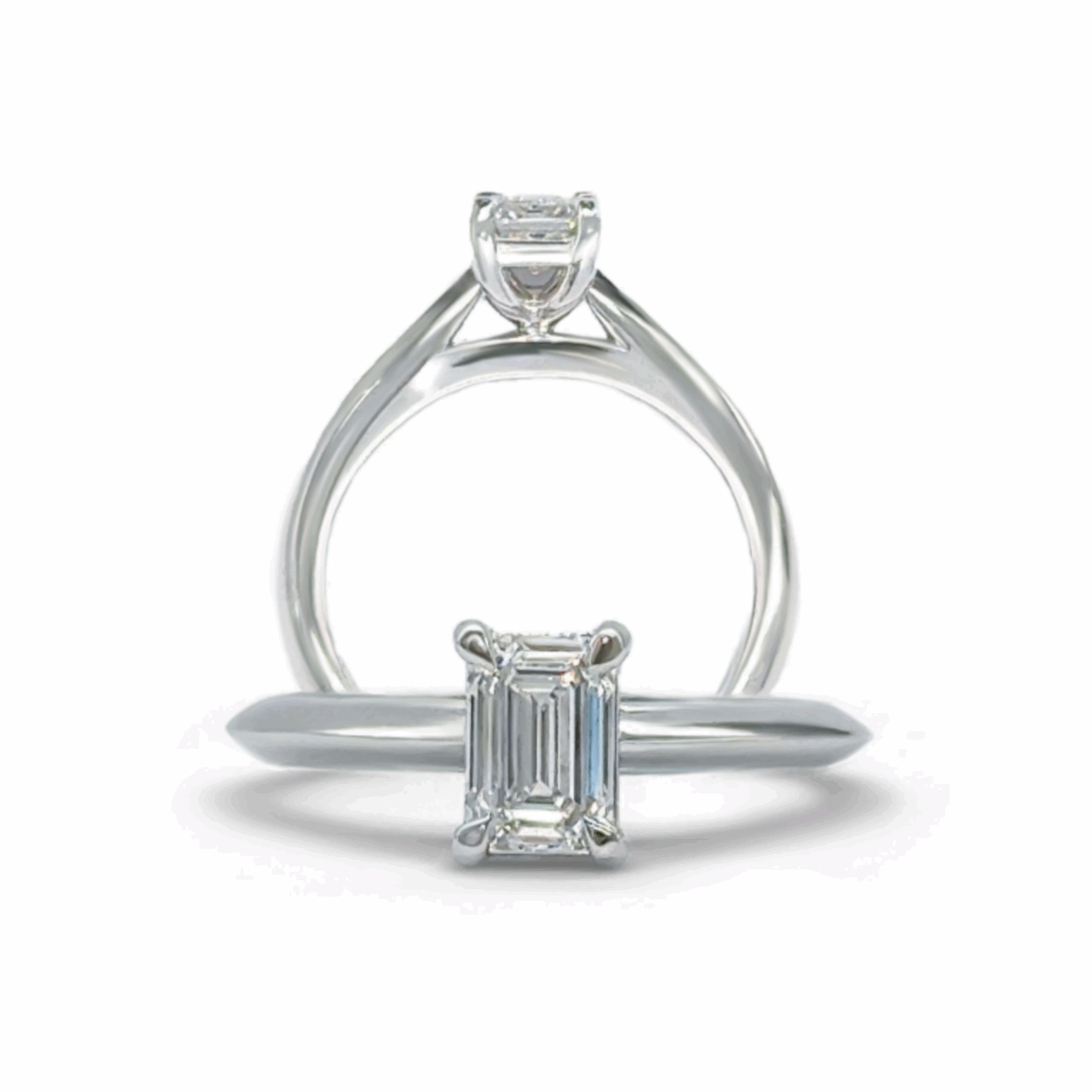 Emerald Cut Solitaire Diamond Ring
