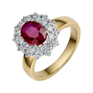 Ruby & Diamond Halo Ring