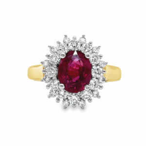 Ruby & Diamond Halo Ring