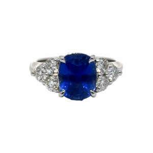 Sri Lankan Sapphire & Diamond Ring