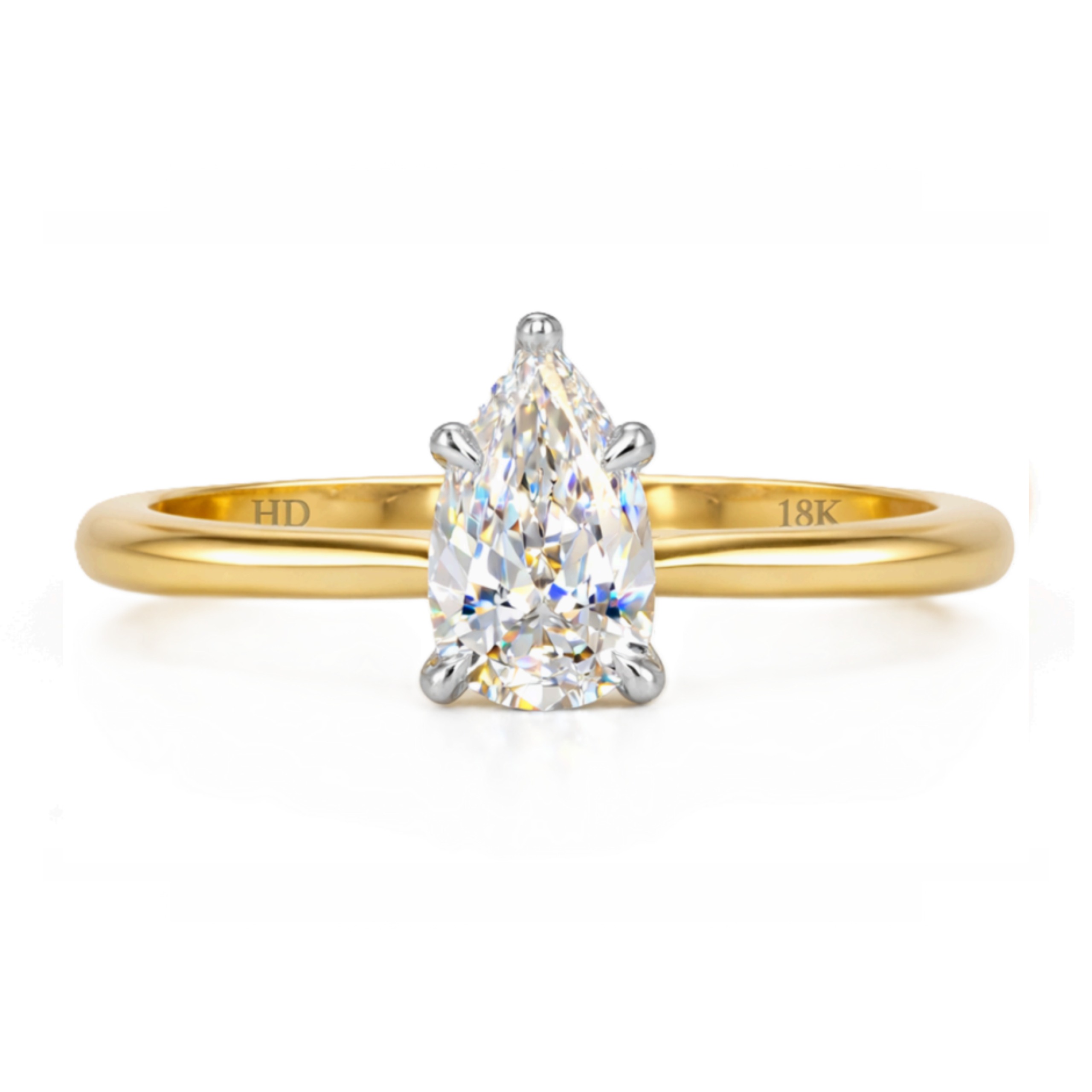 Pear Shape Diamond Solitaire Ring