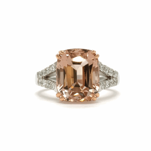 Cushion Cut Morganite & Diamond Ring