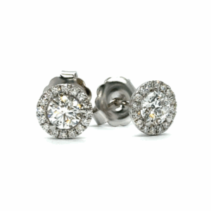 Diamond Halo Stud Earrings