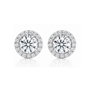 Diamond Halo Stud Earrings