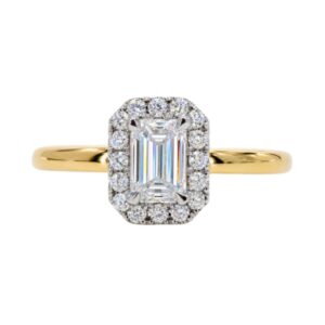 Emerald Cut Diamond Halo Ring