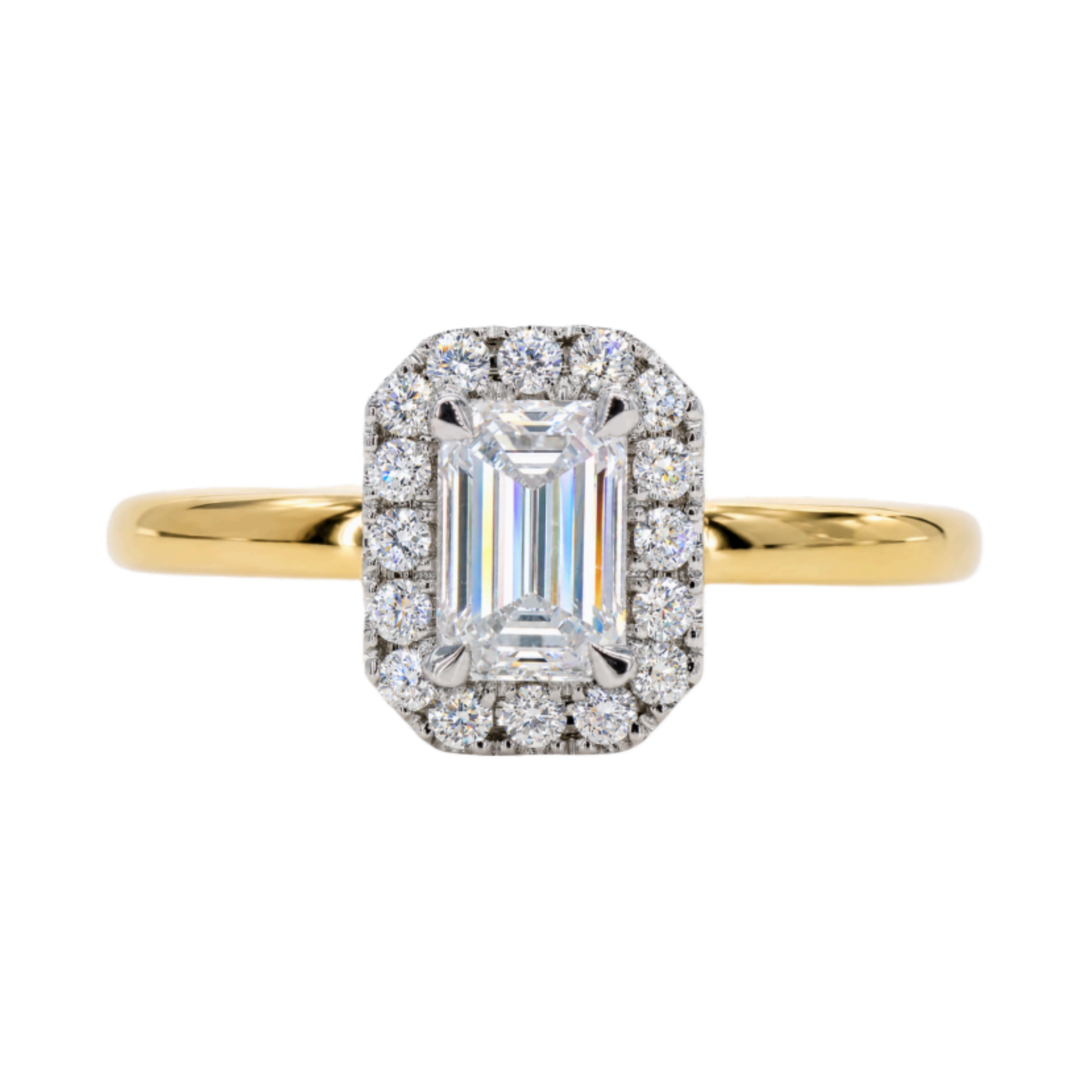 Emerald Cut Diamond Halo Ring