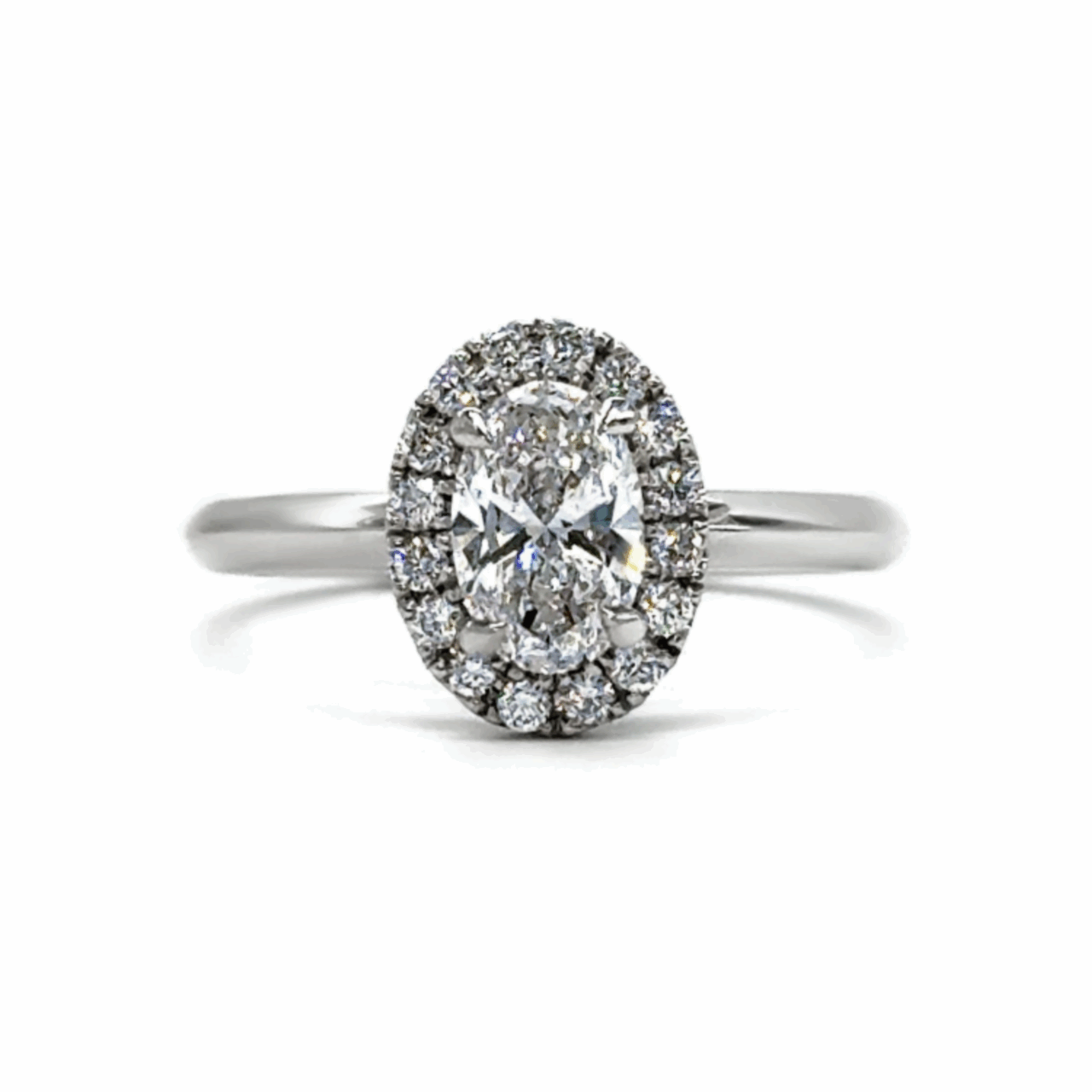 Oval Diamond Halo Ring