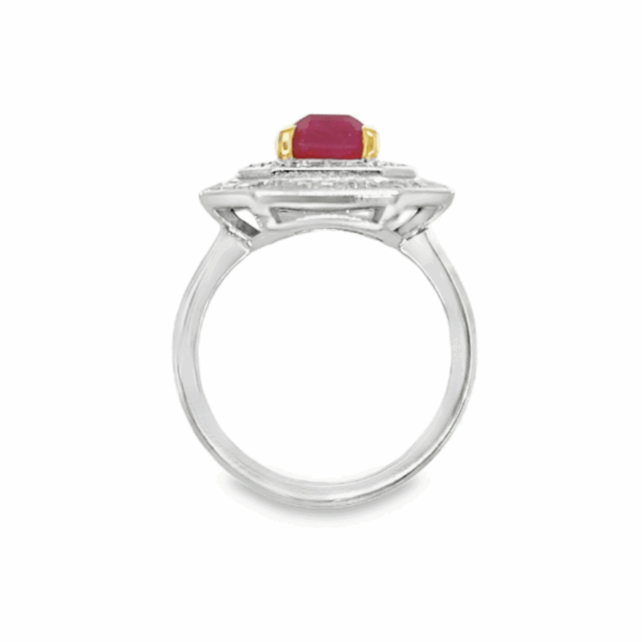 Double Halo Ruby Ring - Image 2